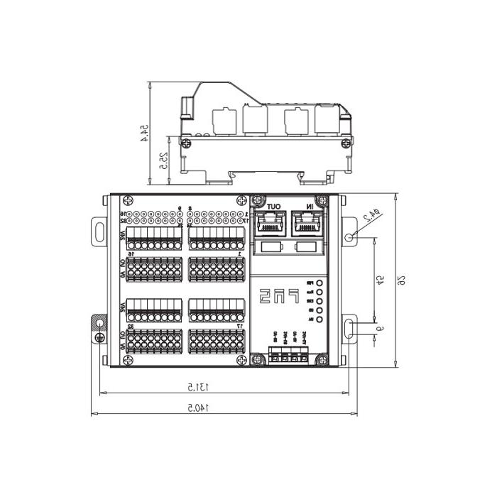 多协议模块IP20, 32DI， NPN，终端类型，RJ45网口，远程模块，009B32