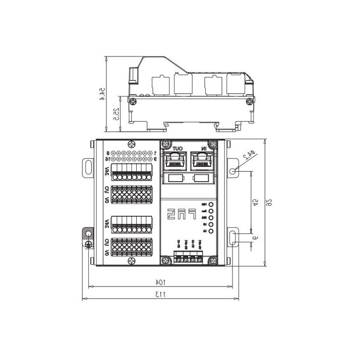 多协议模块IP20, 16DI/DO自适应配置，NPN，终端类型，RJ45网口，远程模块，009B12